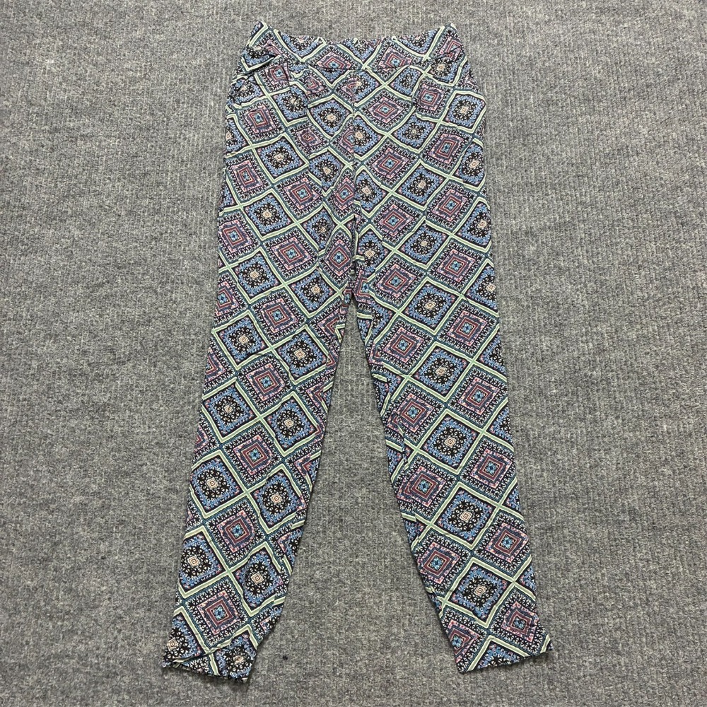 Forever21 Womens Pants Size Small‎ Diamond Pattern Pull On Pleated Mid Rise